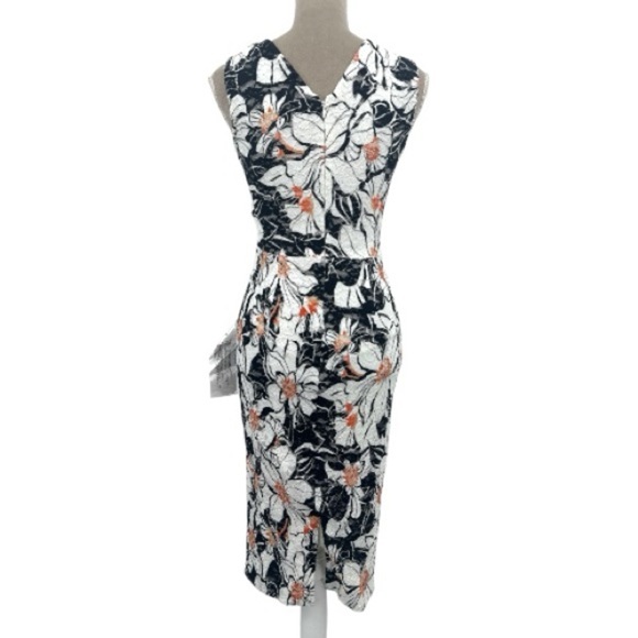 Dress The Population Alice Floral Lace Sheath Midi Dress Black White Size XS NWT - Picture 5 of 14